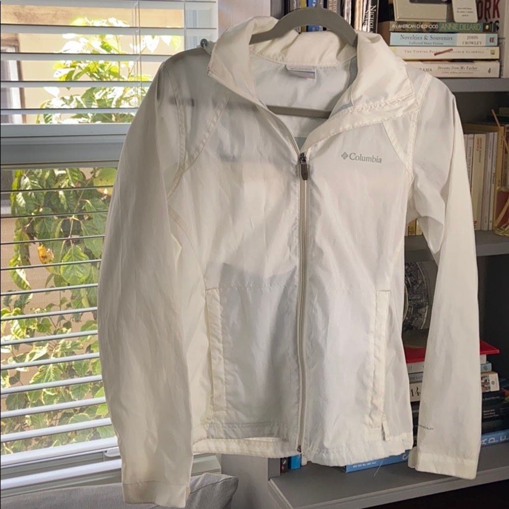 White, Columbia Track/Sport Jacket